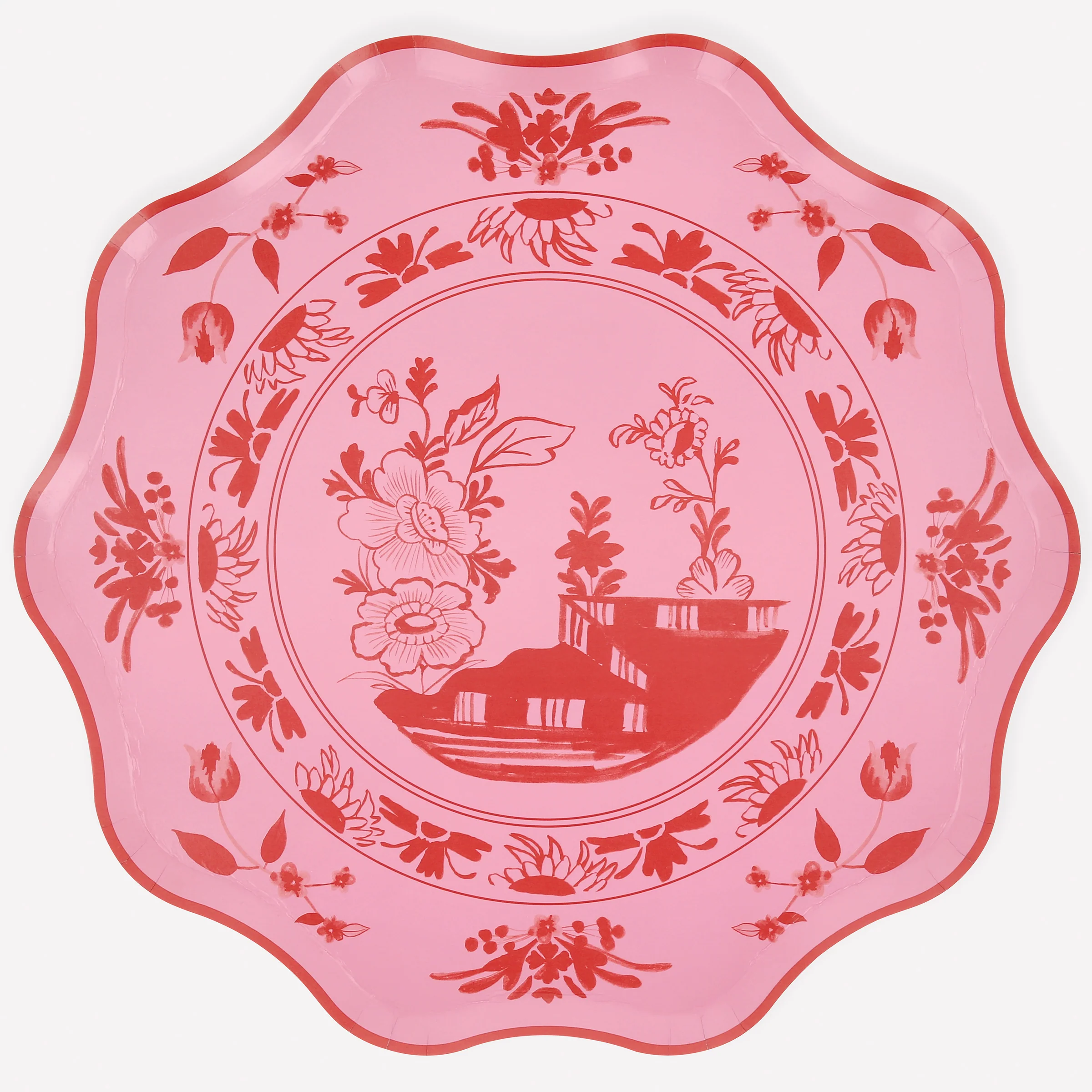 Pink Vintage Botanical Dinner Plates (x 8)