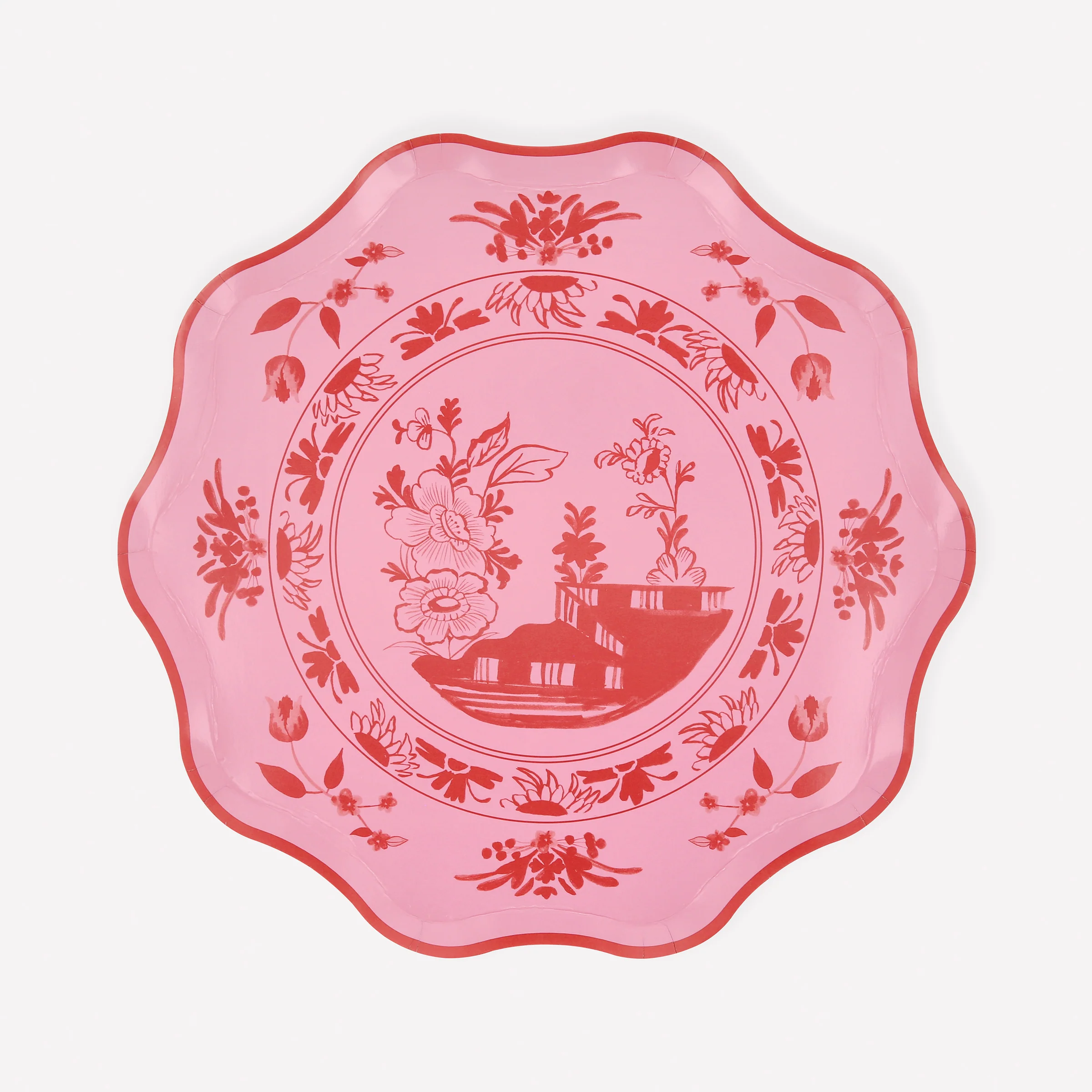 Pink Vintage Botanical Side Plates (x 8)