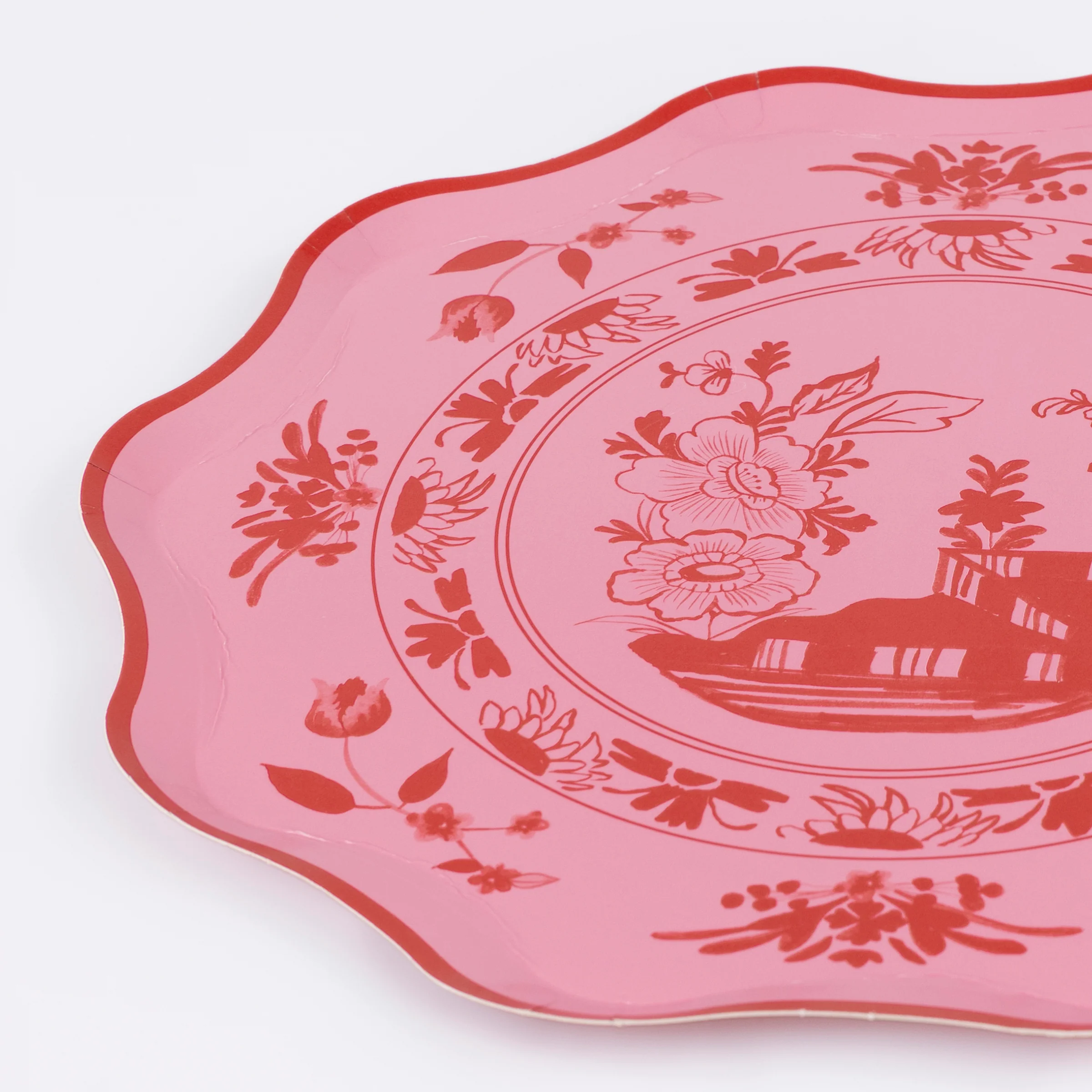 Pink Vintage Botanical Side Plates (x 8) - Image 3