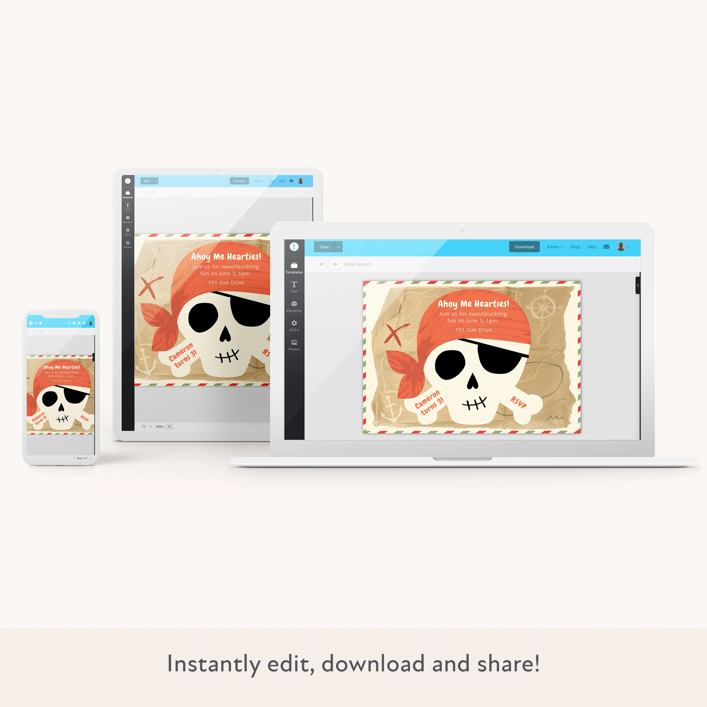Pirate Download & Print Invitation - Image 2