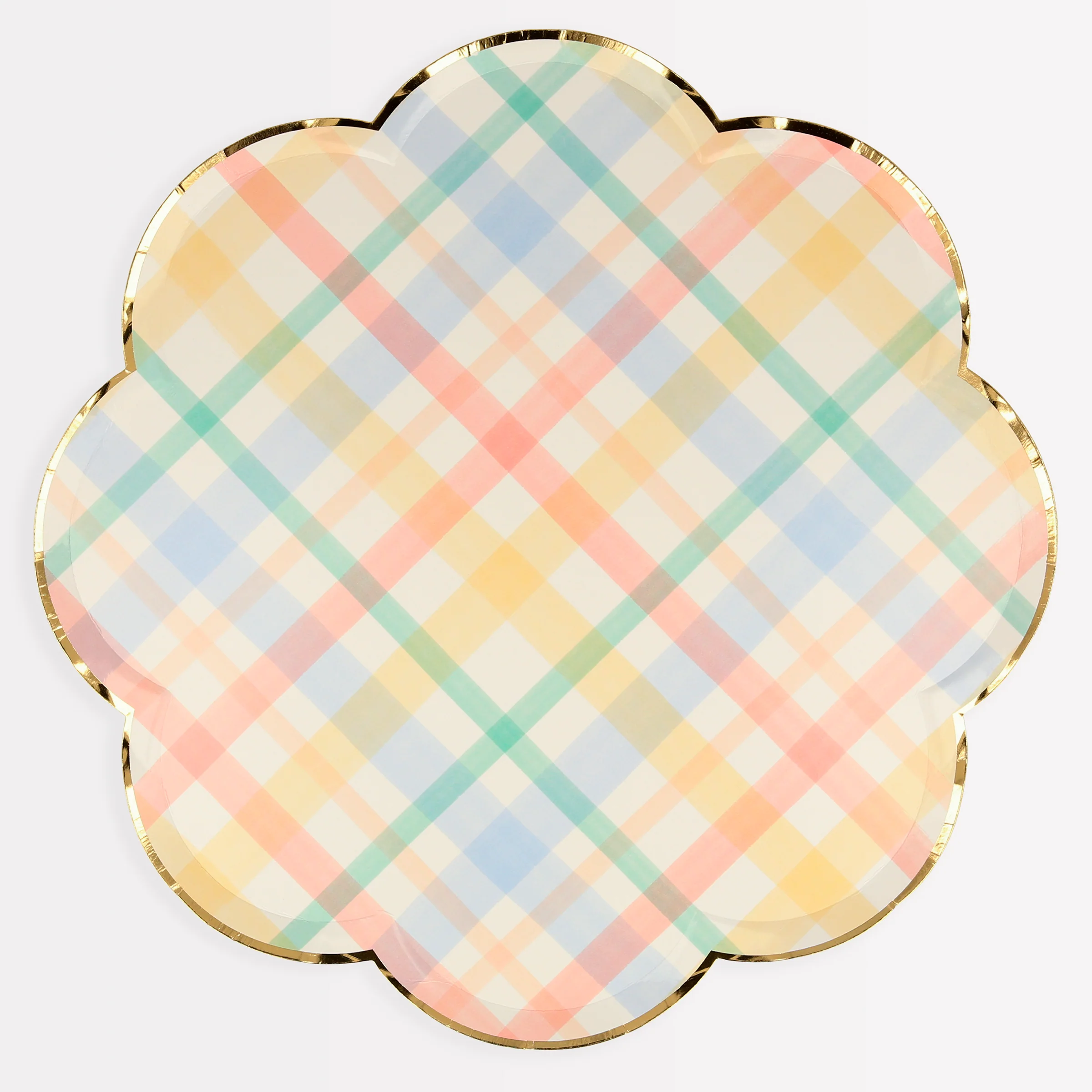 Plaid Pattern Dinner Plates (x 8)