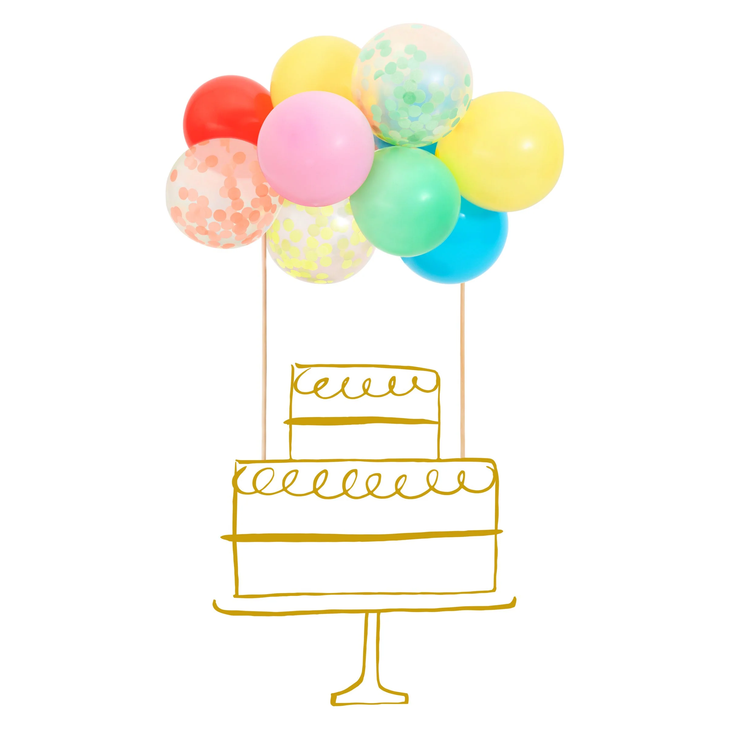 Rainbow Balloon Cake Topper Kit - Image 4