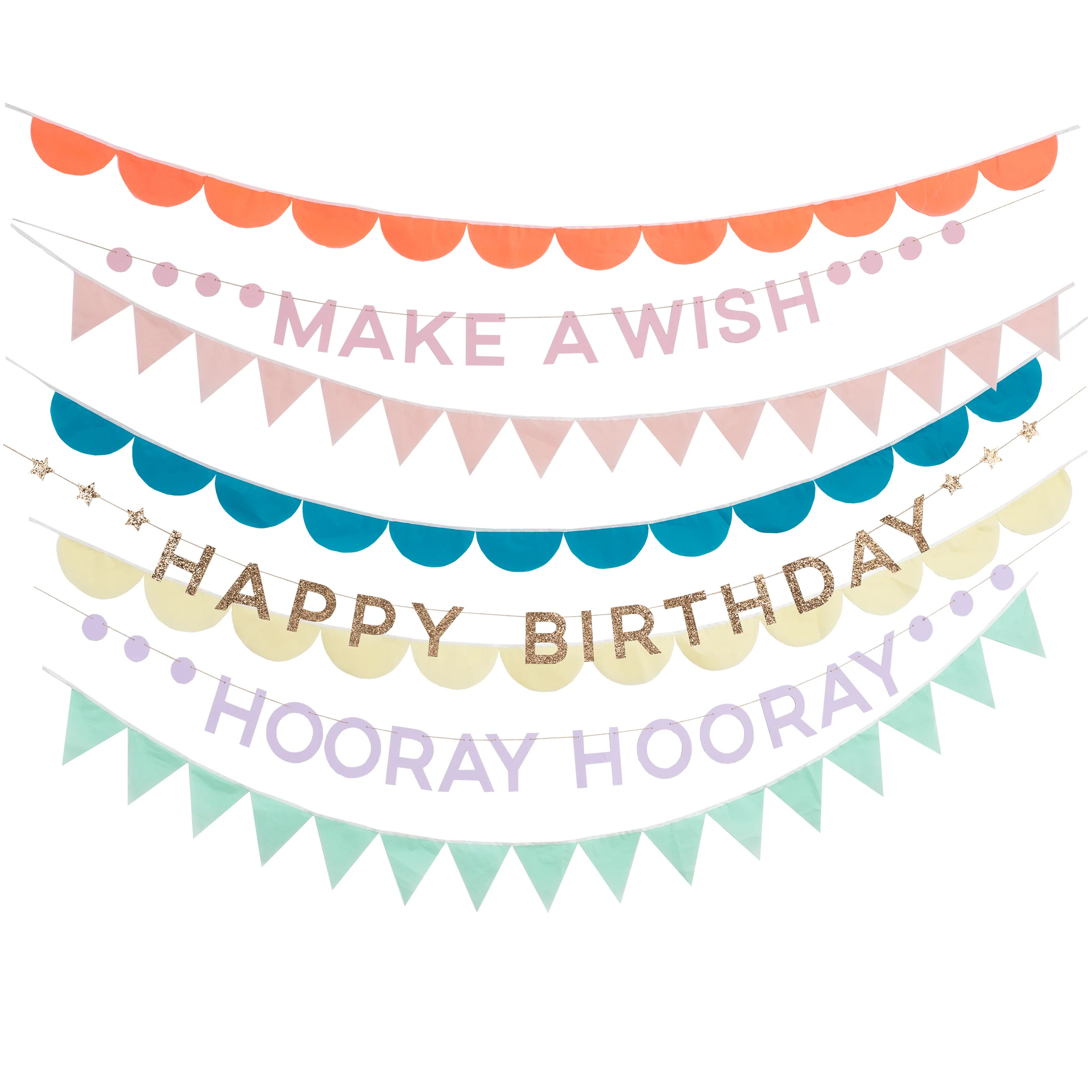 Rainbow Birthday Garland Set