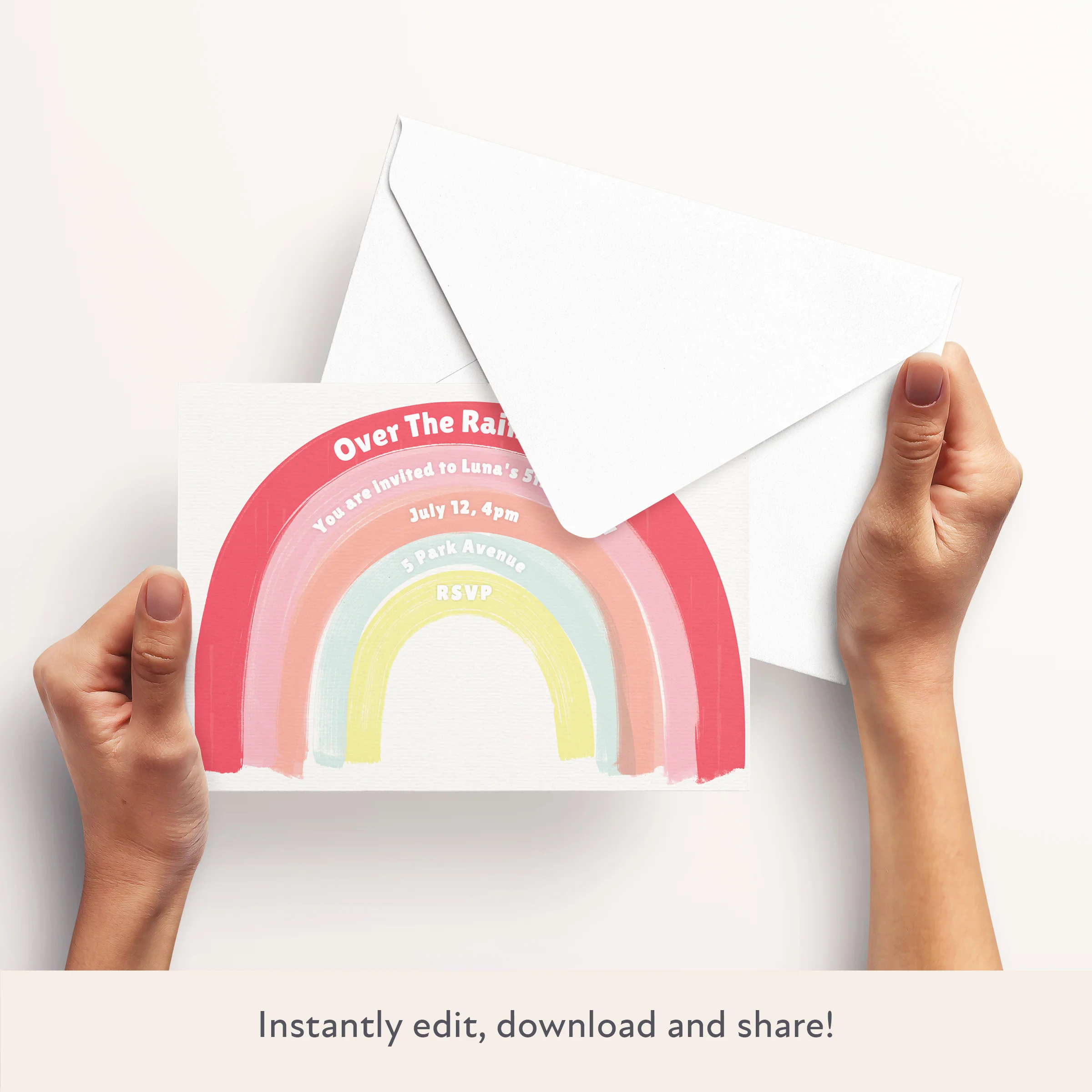 Rainbow Download & Print Invitation - Image 3