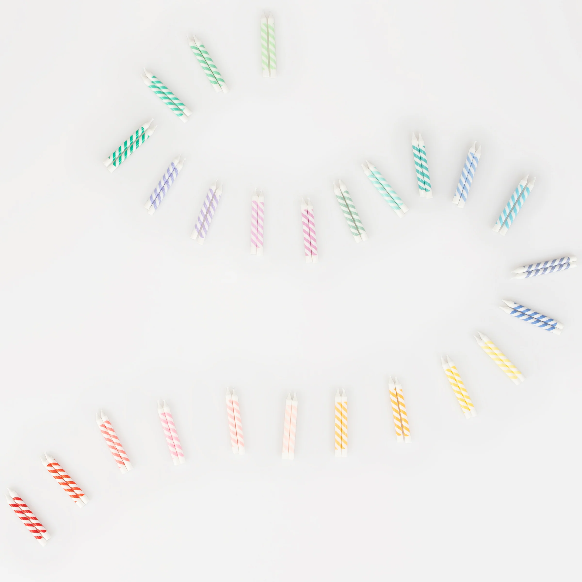 Rainbow Striped Mini Candles (x 50) - Image 3