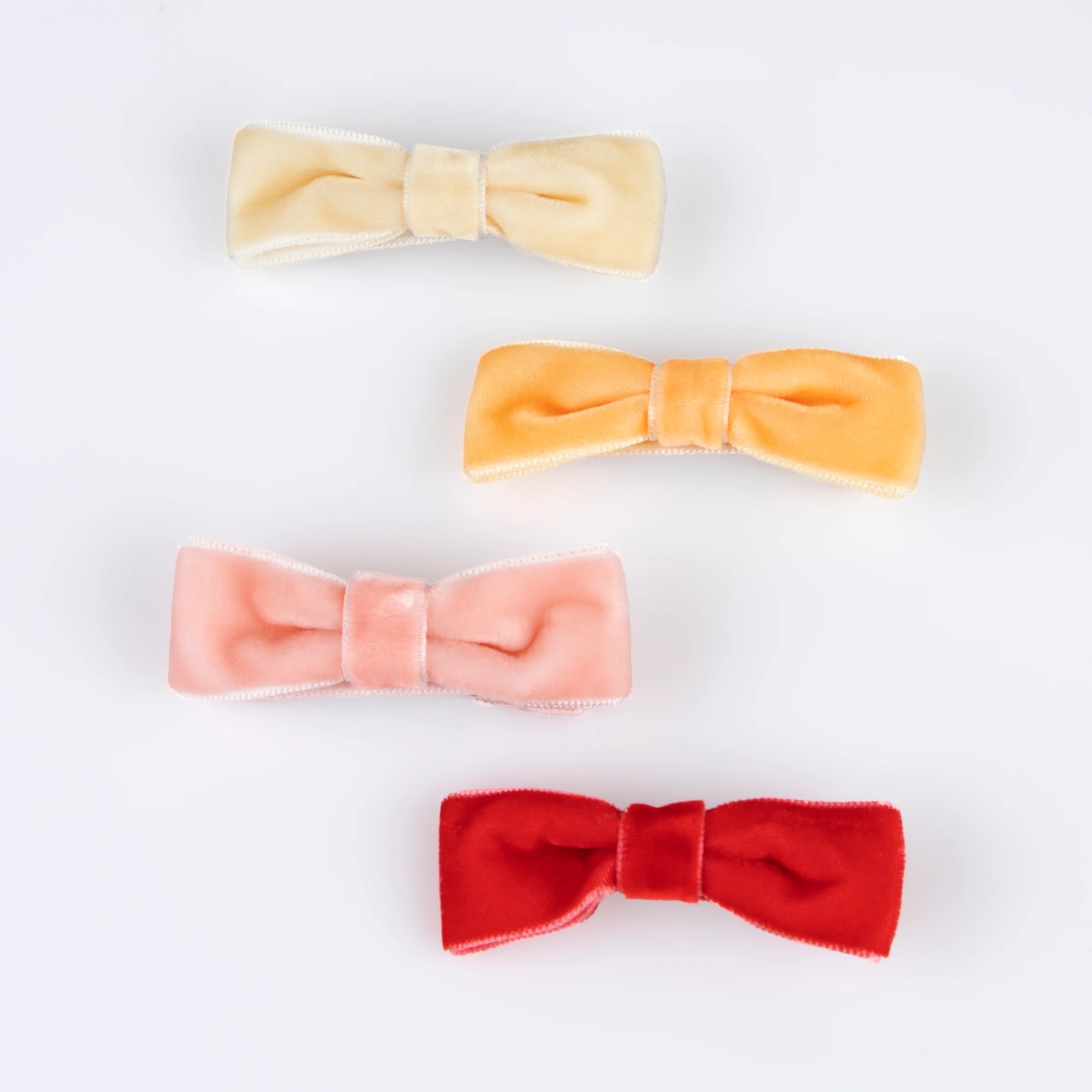 Rainbow Velvet Bow Hair Clips (x 8) - Image 4