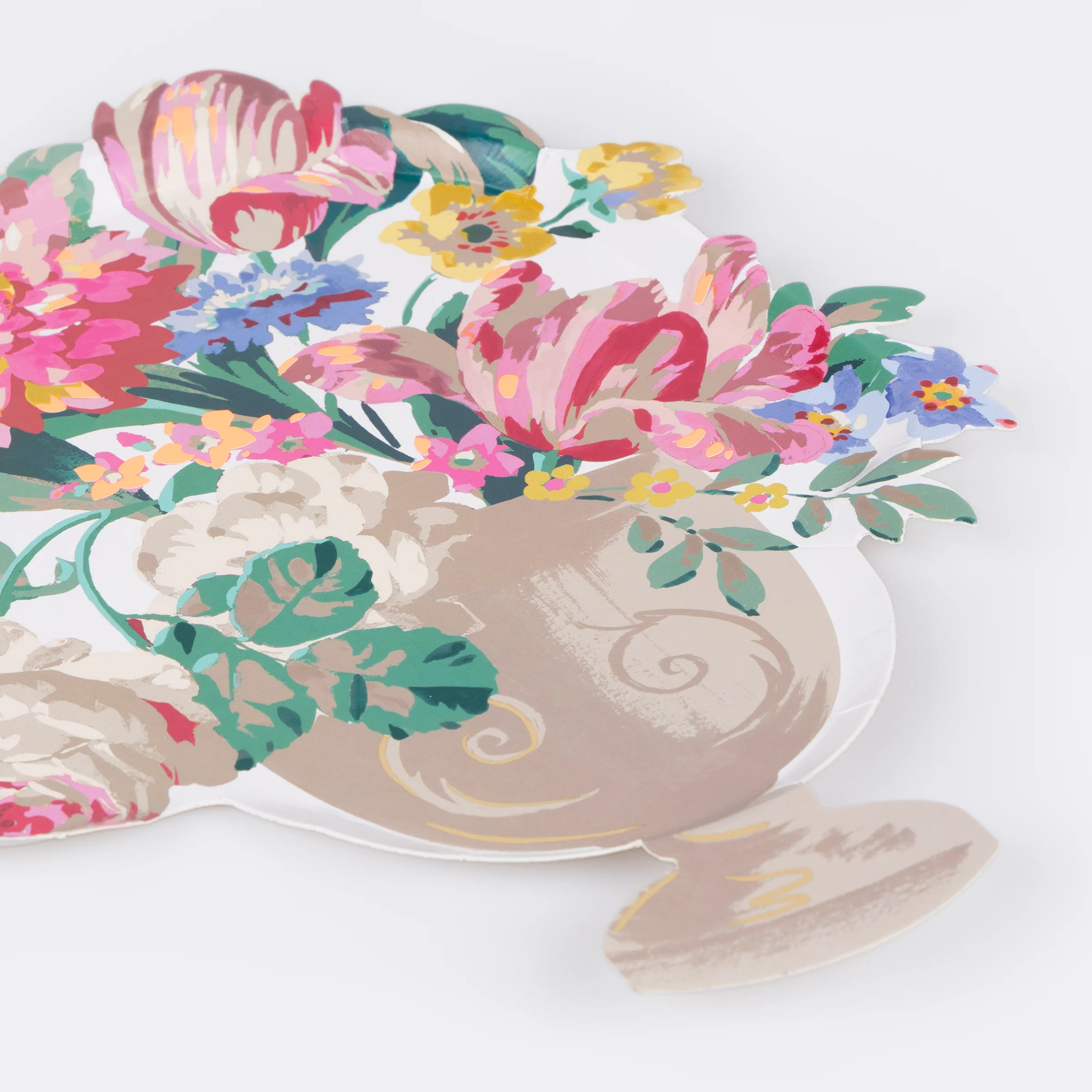 Rococo Floral Vase Plates (x 8) - Image 3