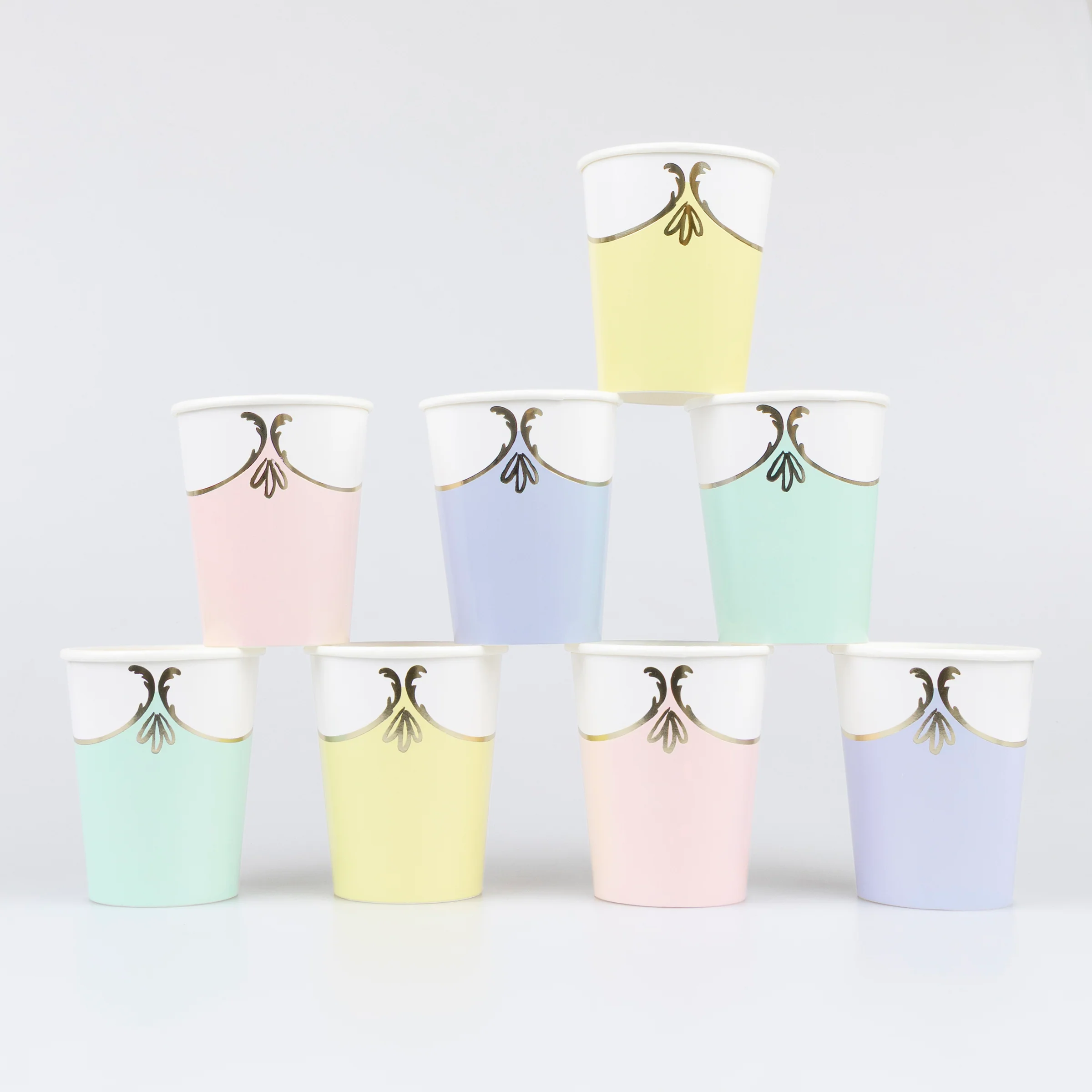 Rococo Pastel Cups (x 8)