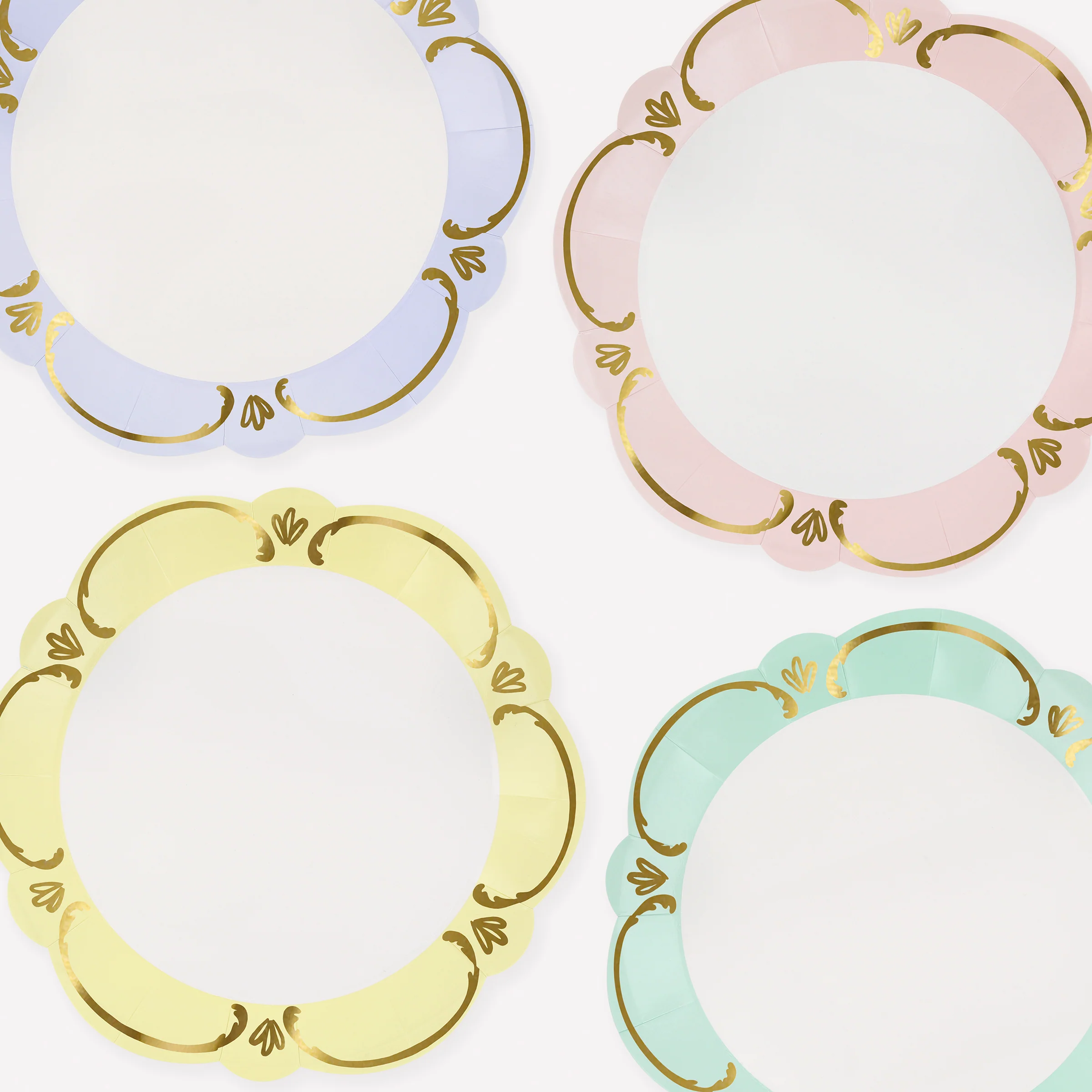 Rococo Pastel Dinner Plates (x 8)