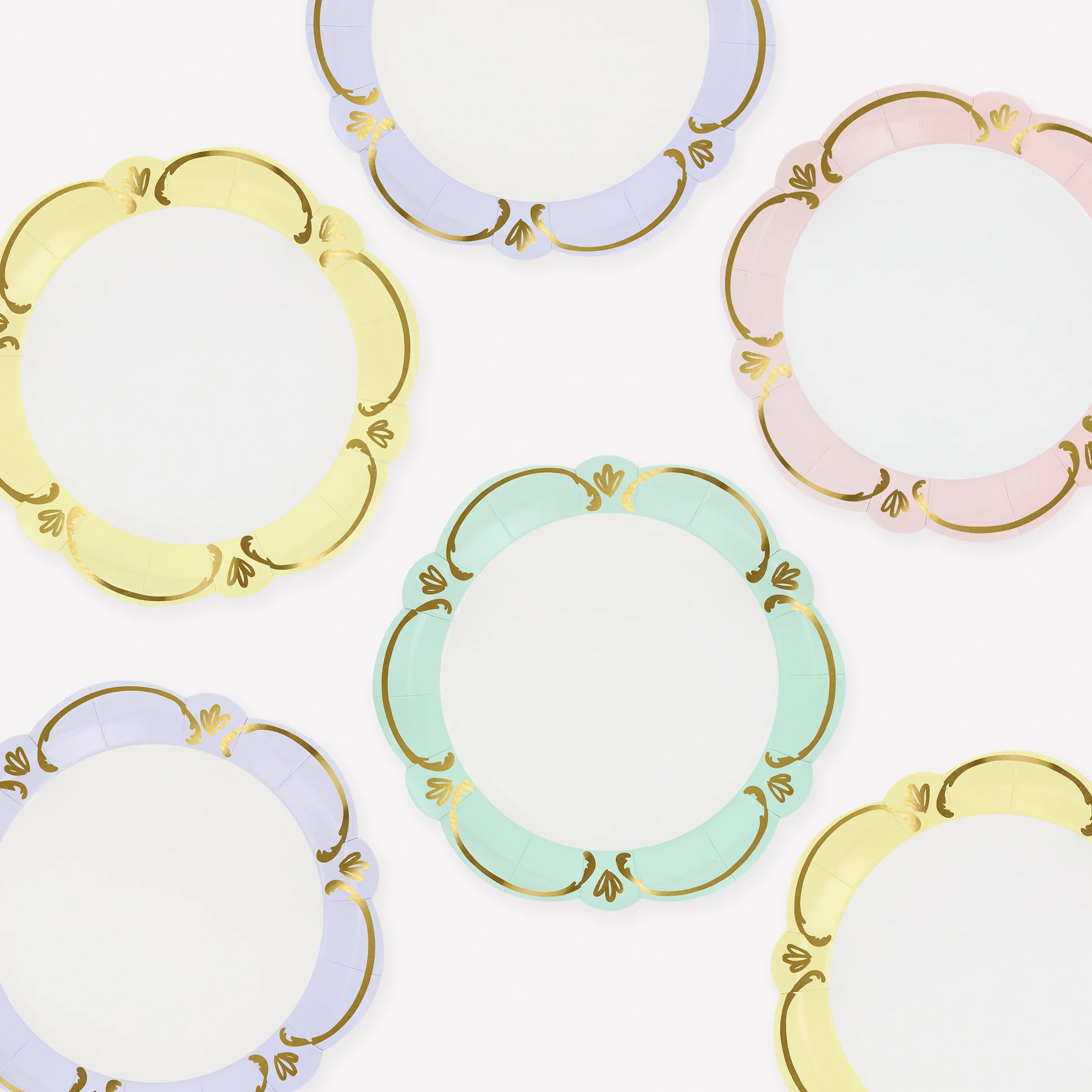 Rococo Pastel Side Plates (x 8)