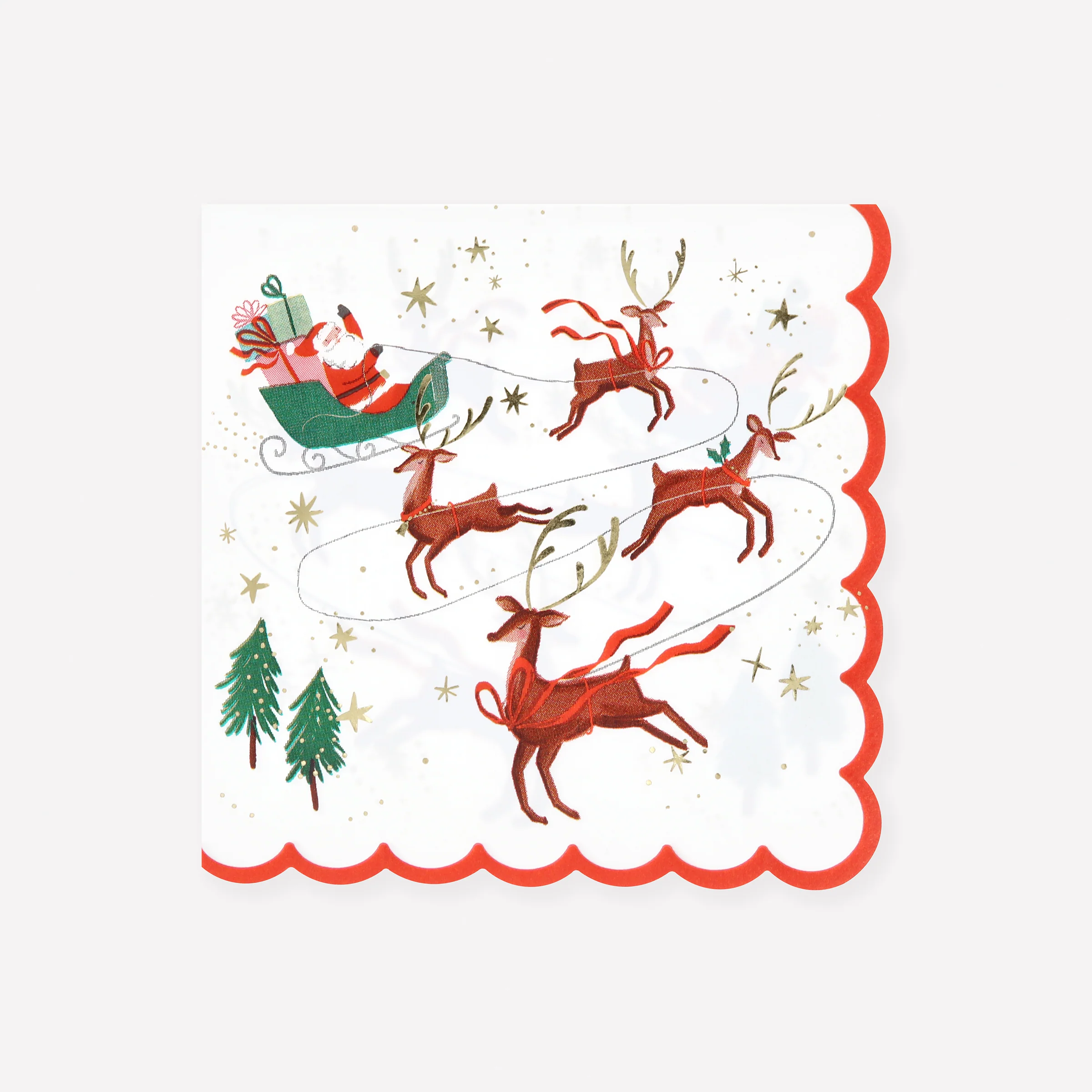 Santa, Sleigh & Reindeer Large Napkins (x 16)