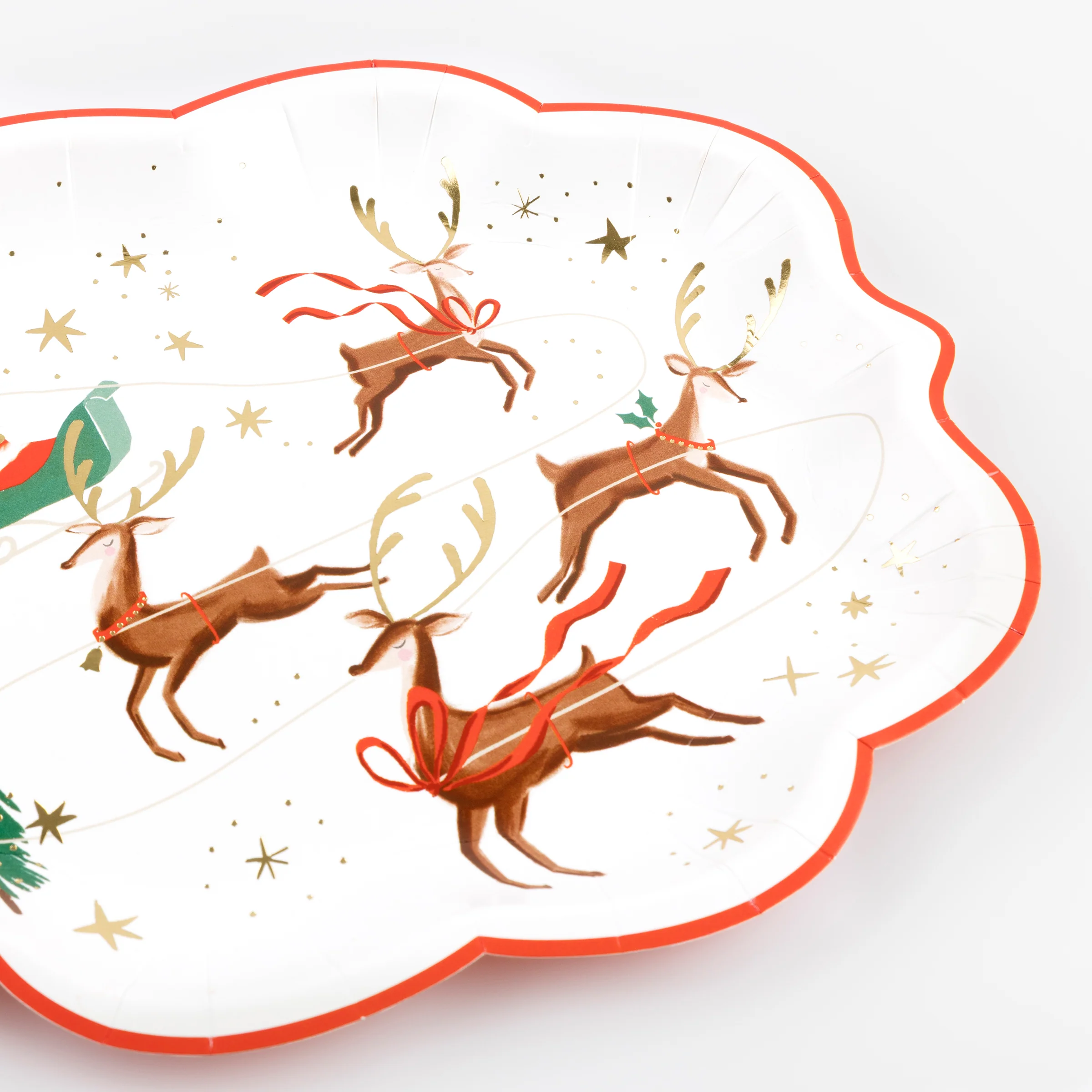 Santa, Sleigh & Reindeer Plates (x 8) - Image 2