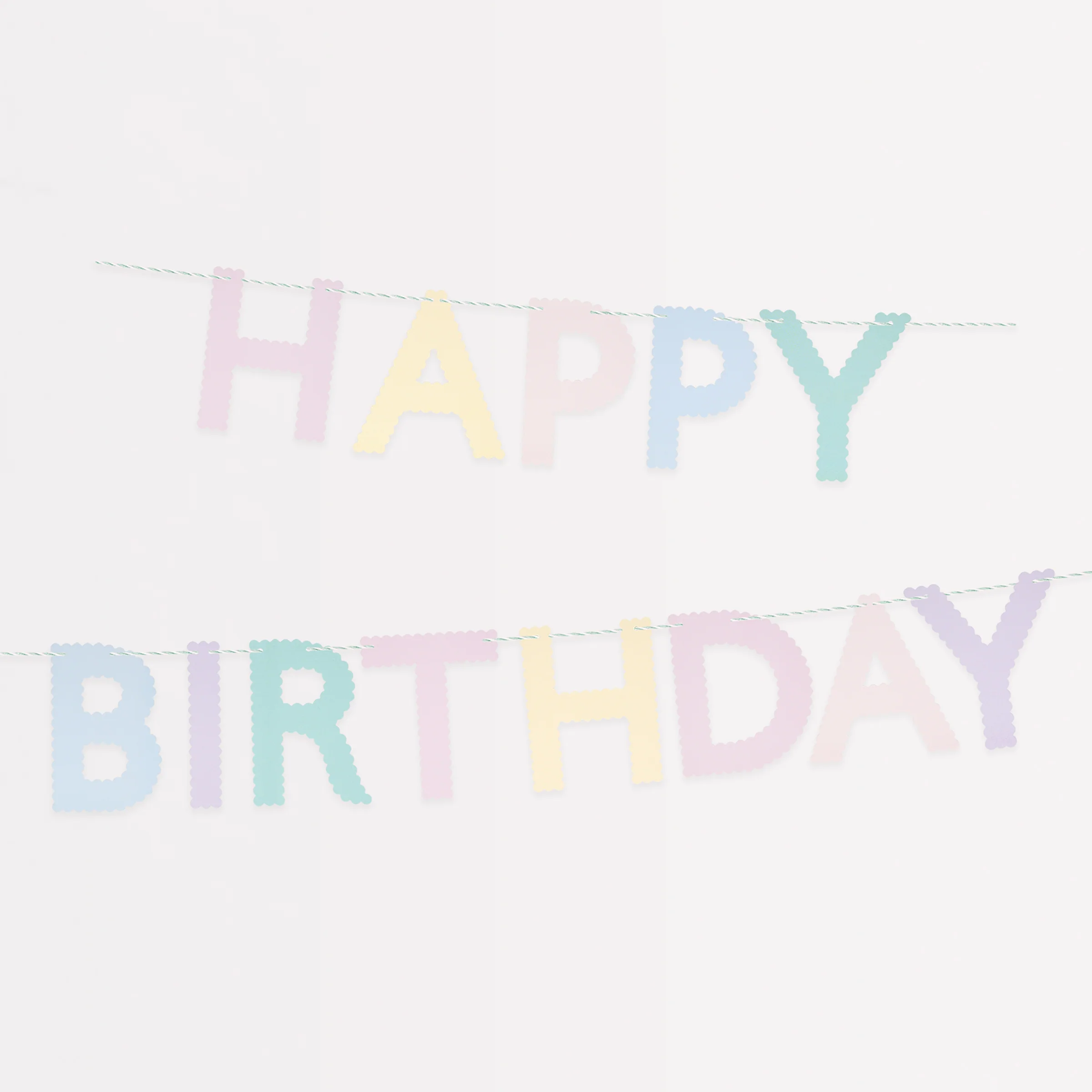 Scallop Pastel Happy Birthday Garland