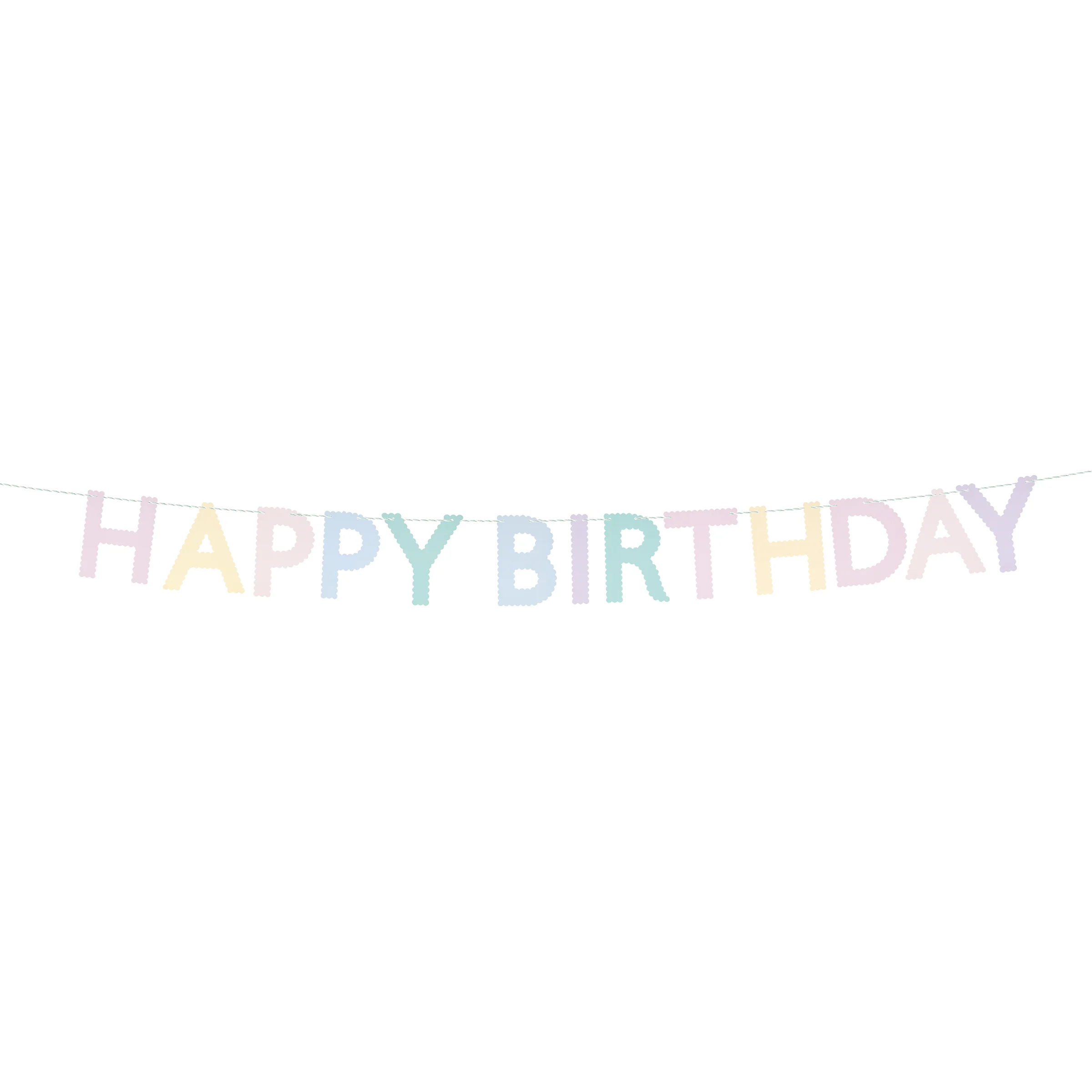 Scallop Pastel Happy Birthday Garland - Image 2