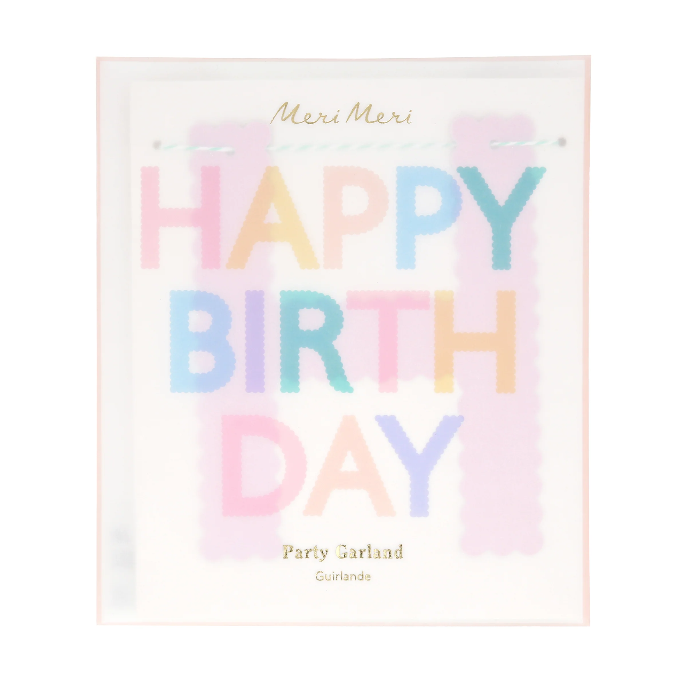 Scallop Pastel Happy Birthday Garland - Image 3