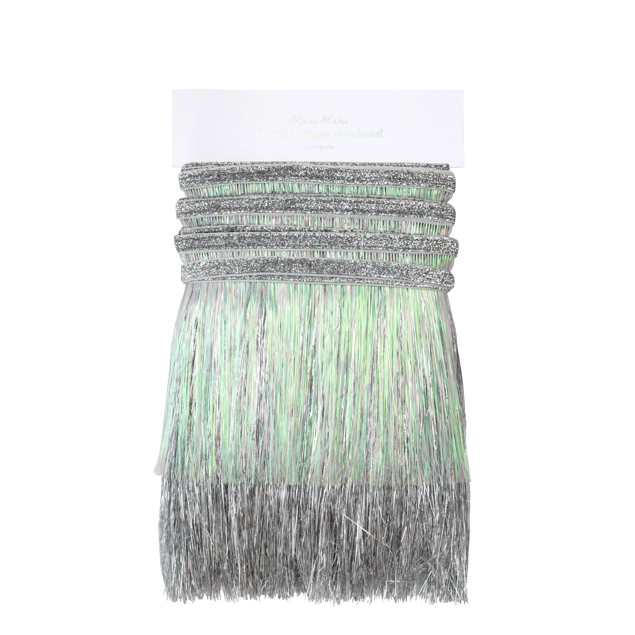Silver Iridescent Tinsel Fringe Garland - Image 4