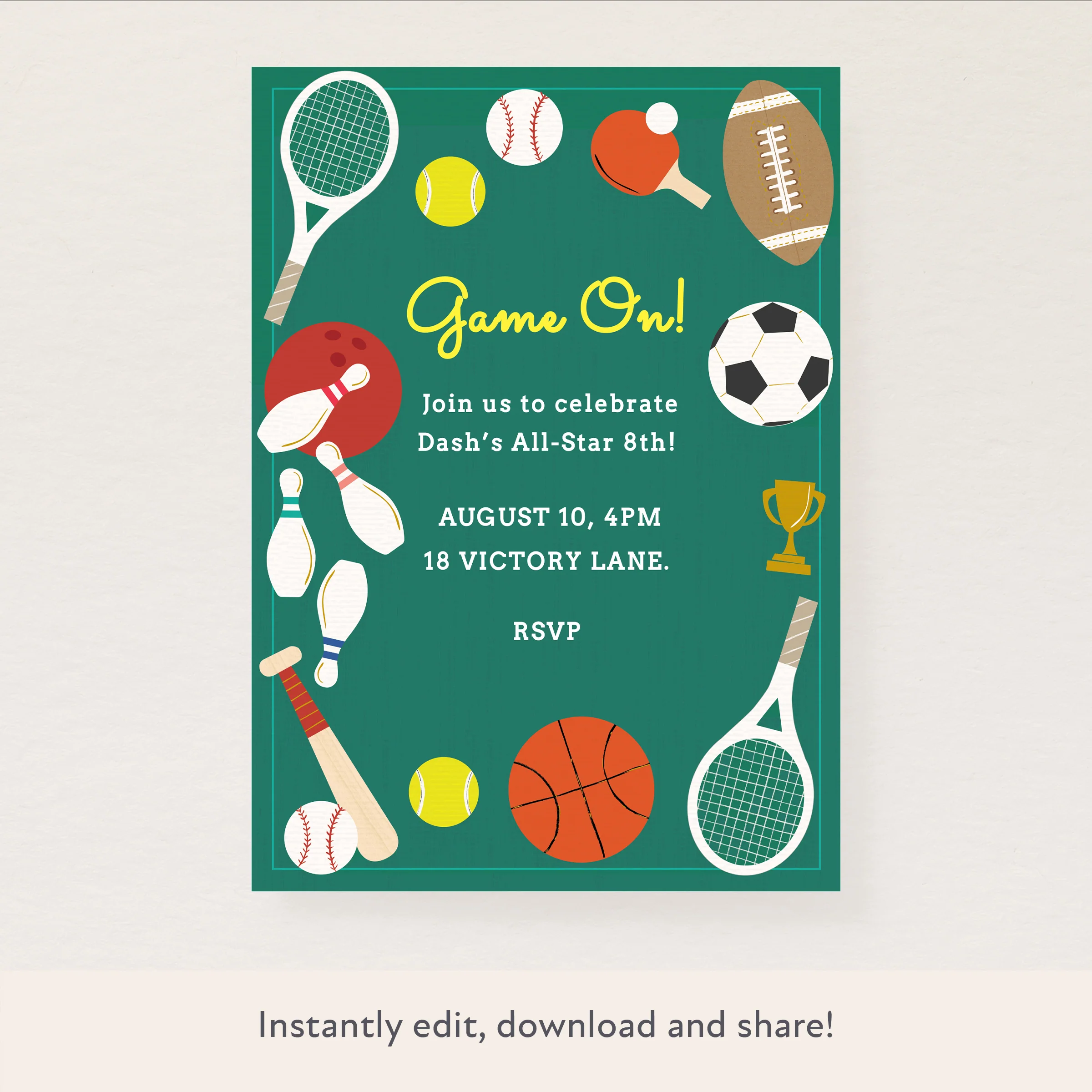 Sport Download & Print Invitation