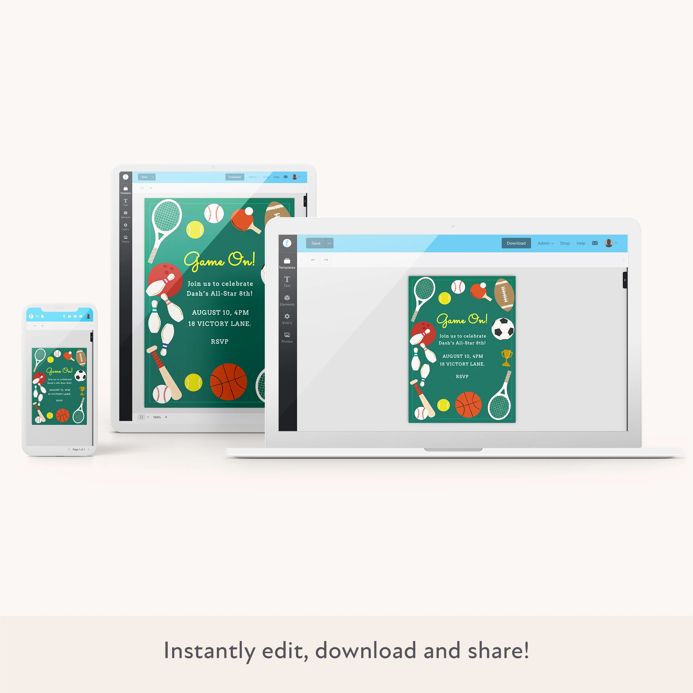 Sport Download & Print Invitation - Image 2