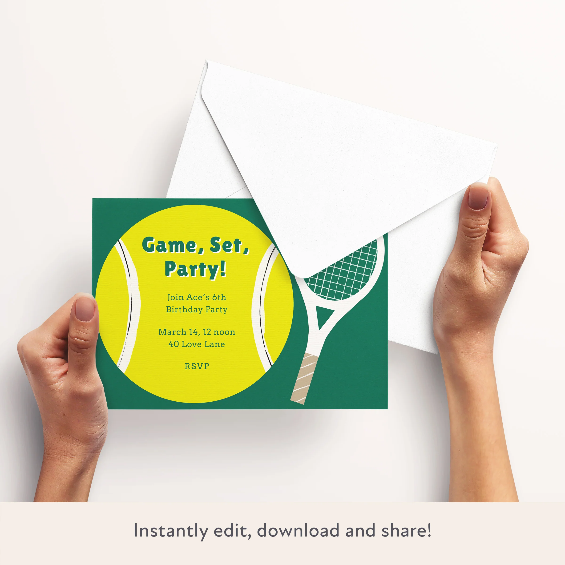 Tennis Download & Print Invitation - Image 3