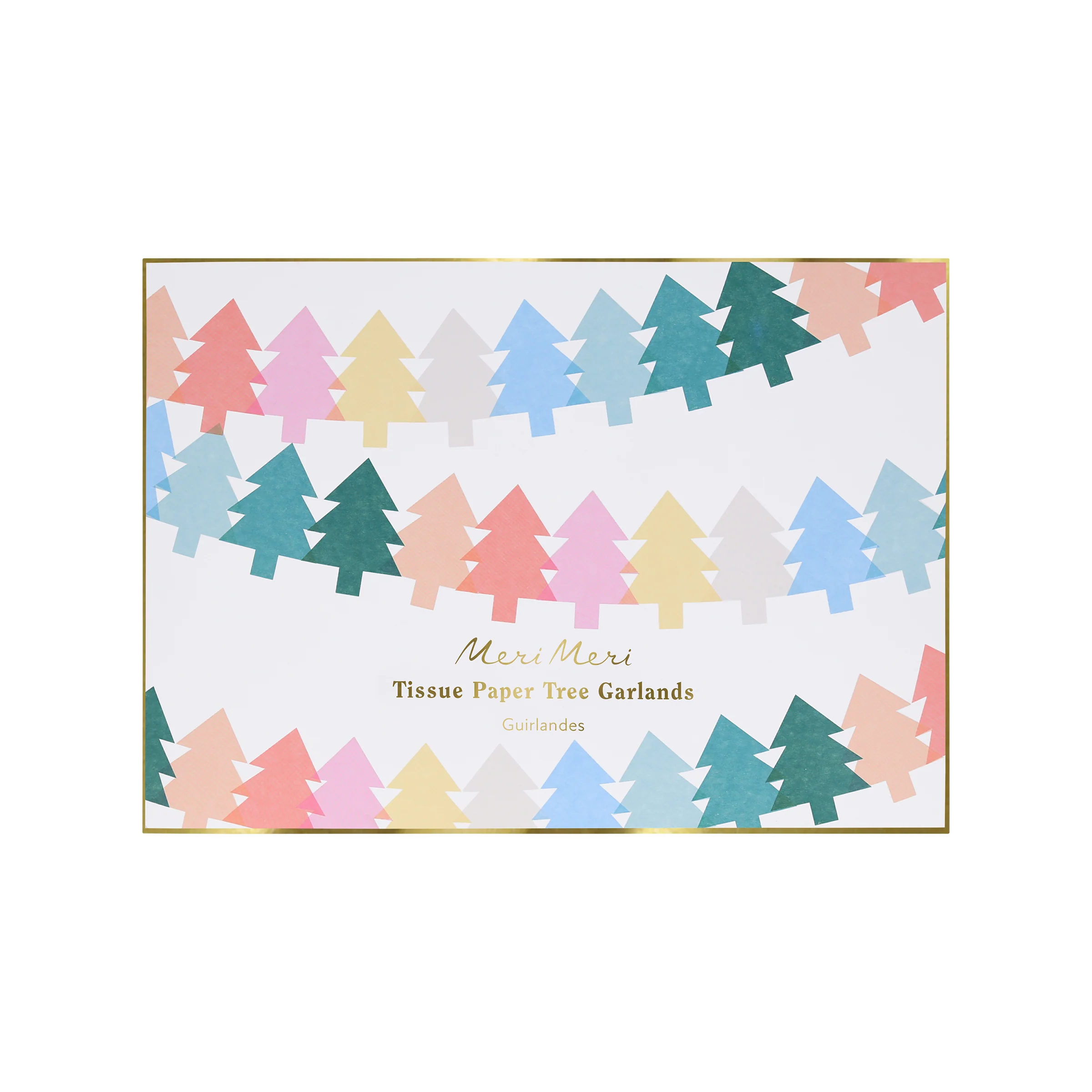 Tissue Paper Christmas Tree Garland Set - Image 5