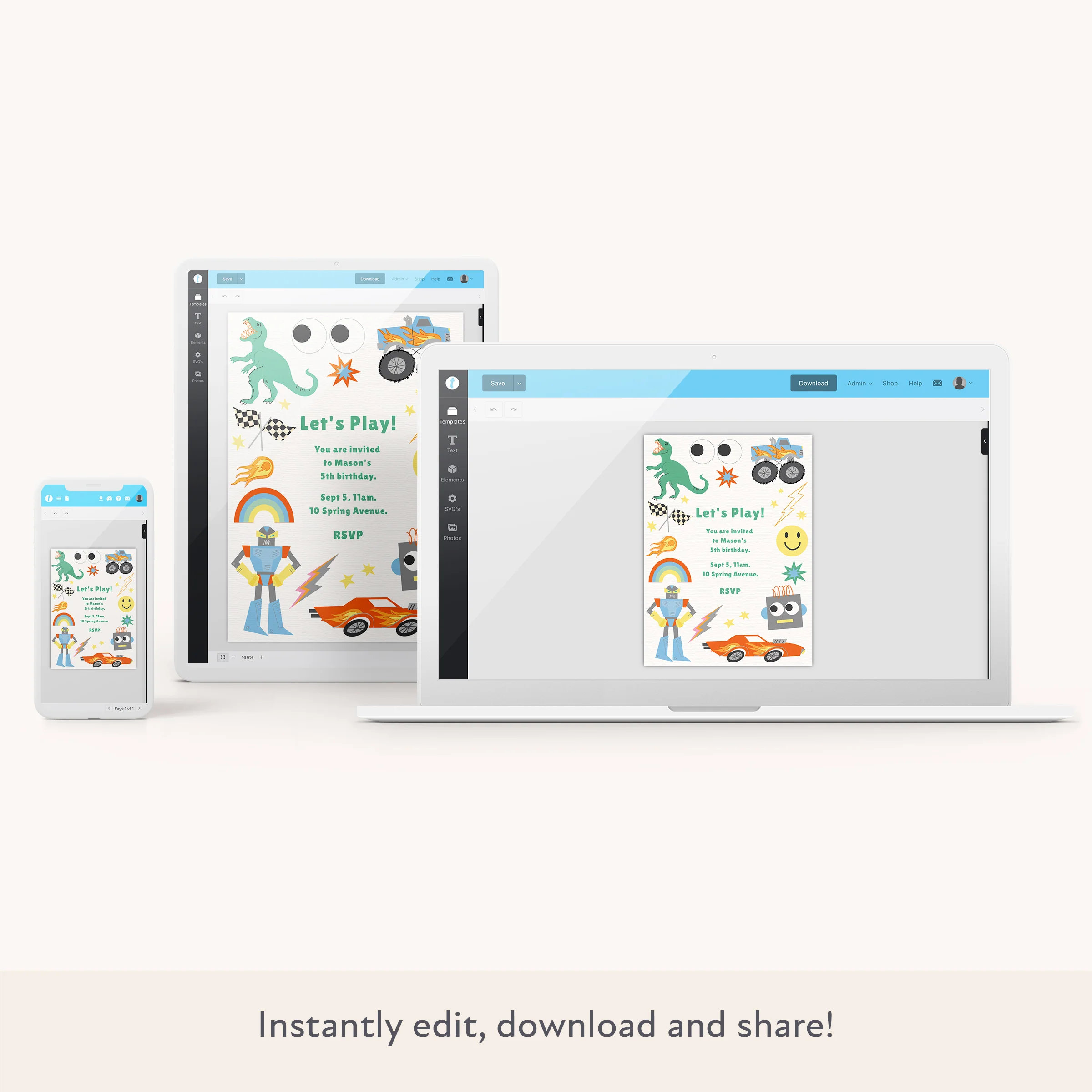 Toybox Download & Print Invitation - Image 2