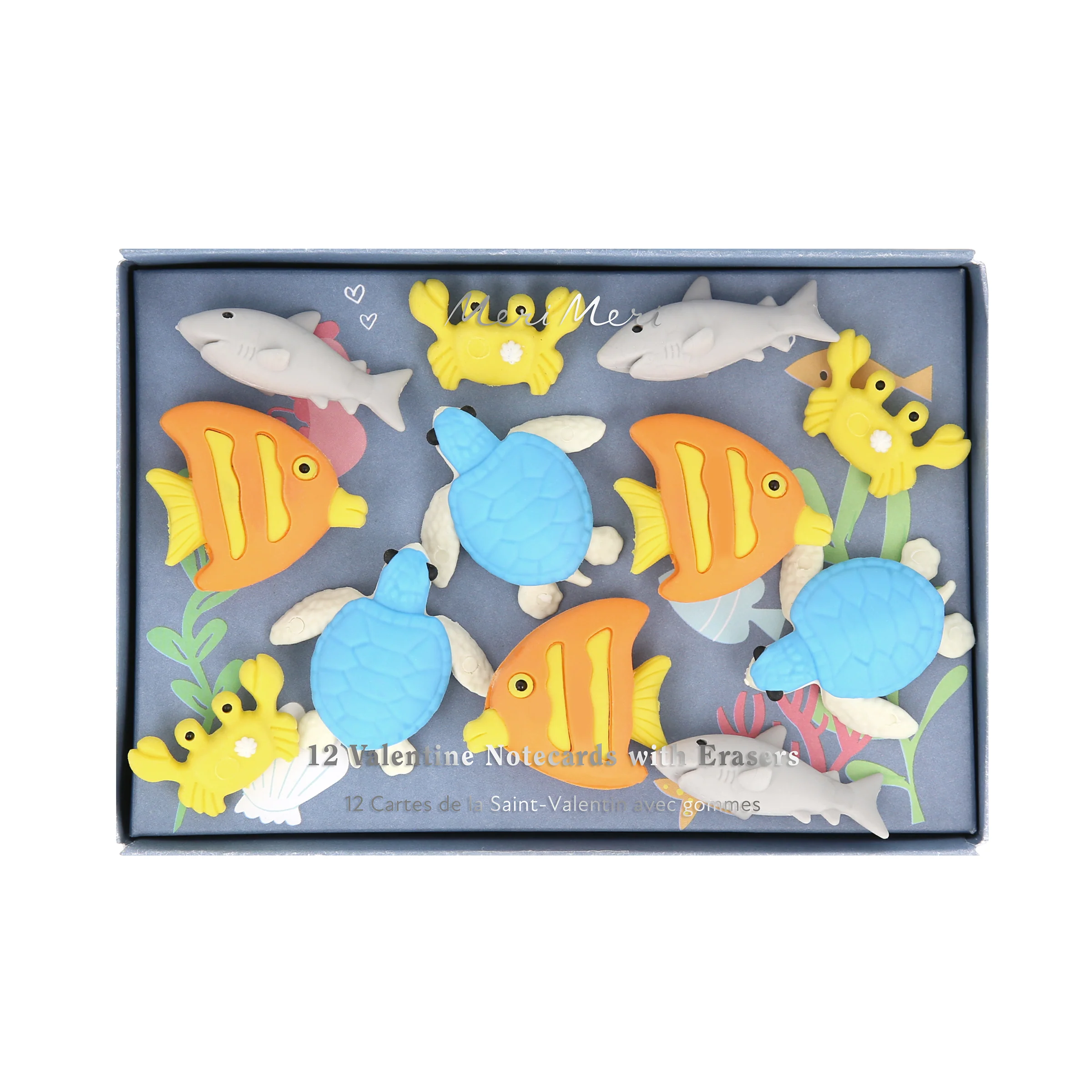 Under The Sea Kids Valentine's Cards & Erasers Set (x 12) - Image 9